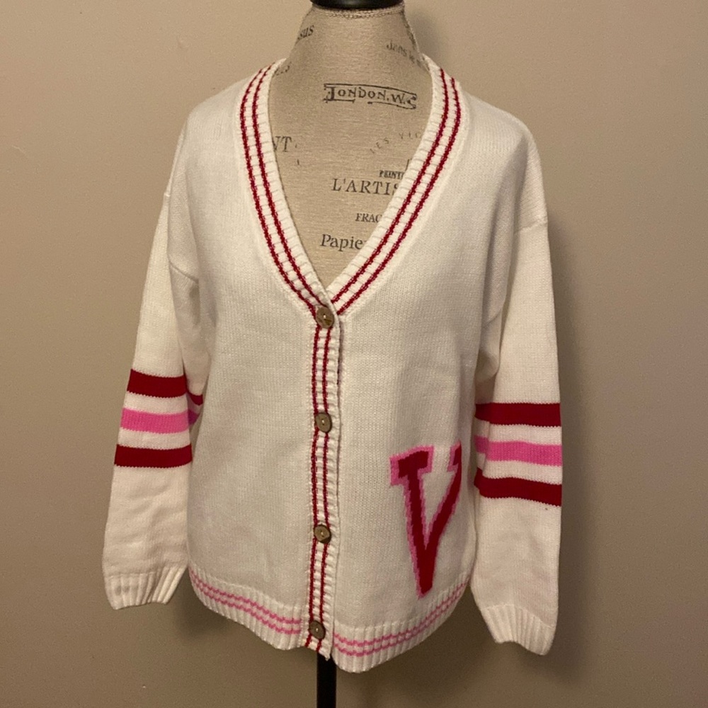 Vici Valentines Varsity Sweater sz S